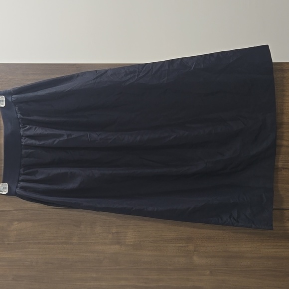 COS-Elastic Waist & Pockets Midi 100% Polyester Navy Skirt-Size 2 - Picture 3 of 12